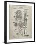 PP230-Sandstone Robert Goddard Rocket Patent Poster-Cole Borders-Framed Giclee Print