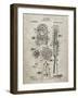 PP230-Sandstone Robert Goddard Rocket Patent Poster-Cole Borders-Framed Giclee Print