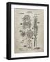 PP230-Sandstone Robert Goddard Rocket Patent Poster-Cole Borders-Framed Giclee Print