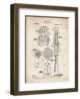 PP230-Vintage Parchment Robert Goddard Rocket Patent Poster-Cole Borders-Framed Giclee Print