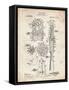 PP230-Vintage Parchment Robert Goddard Rocket Patent Poster-Cole Borders-Framed Stretched Canvas