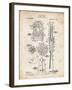 PP230-Vintage Parchment Robert Goddard Rocket Patent Poster-Cole Borders-Framed Giclee Print