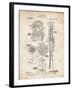 PP230-Vintage Parchment Robert Goddard Rocket Patent Poster-Cole Borders-Framed Giclee Print