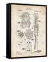 PP230-Vintage Parchment Robert Goddard Rocket Patent Poster-Cole Borders-Framed Stretched Canvas