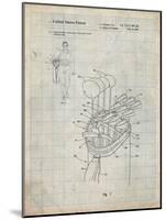 PP234-Antique Grid Parchment Golf Bag Patent Poster-Cole Borders-Mounted Giclee Print