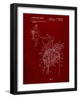 PP234-Burgundy Golf Bag Patent Poster-Cole Borders-Framed Giclee Print