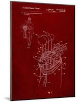 PP234-Burgundy Golf Bag Patent Poster-Cole Borders-Mounted Giclee Print