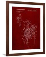 PP234-Burgundy Golf Bag Patent Poster-Cole Borders-Framed Giclee Print