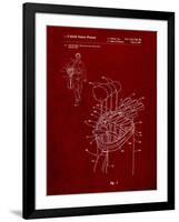 PP234-Burgundy Golf Bag Patent Poster-Cole Borders-Framed Giclee Print