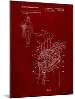 PP234-Burgundy Golf Bag Patent Poster-Cole Borders-Mounted Giclee Print