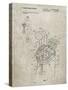 PP234-Sandstone Golf Bag Patent Poster-Cole Borders-Stretched Canvas