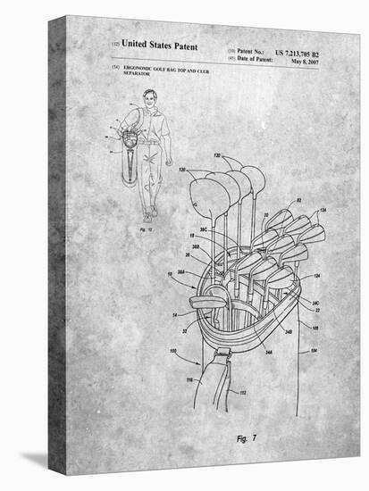 PP234-Slate Golf Bag Patent Poster-Cole Borders-Stretched Canvas