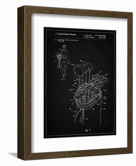 PP234-Vintage Black Golf Bag Patent Poster-Cole Borders-Framed Giclee Print