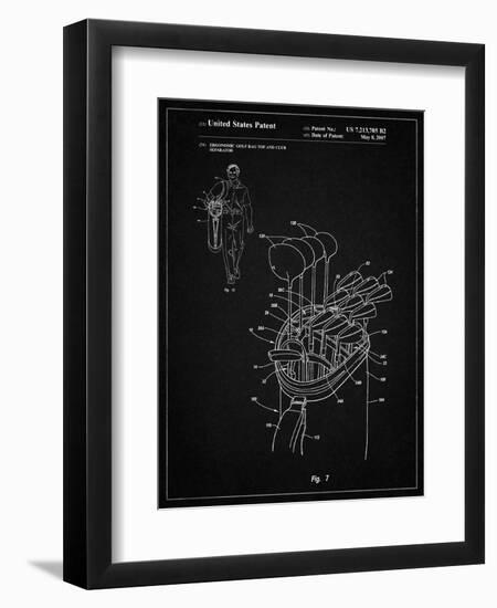 PP234-Vintage Black Golf Bag Patent Poster-Cole Borders-Framed Giclee Print