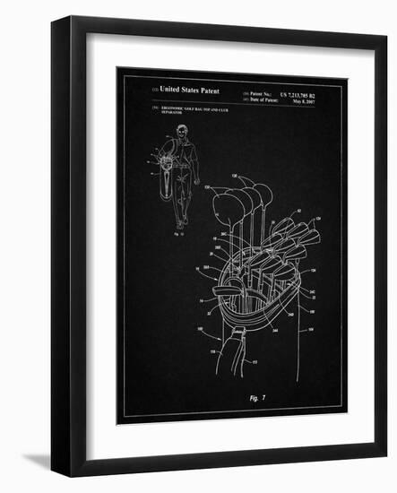 PP234-Vintage Black Golf Bag Patent Poster-Cole Borders-Framed Giclee Print