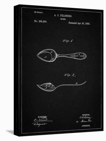 PP236-Vintage Black Training Spoon Patent Poster-Cole Borders-Stretched Canvas