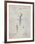PP237-Antique Grid Parchment Vintage Golf Tee 1899 Patent Poster-Cole Borders-Framed Giclee Print