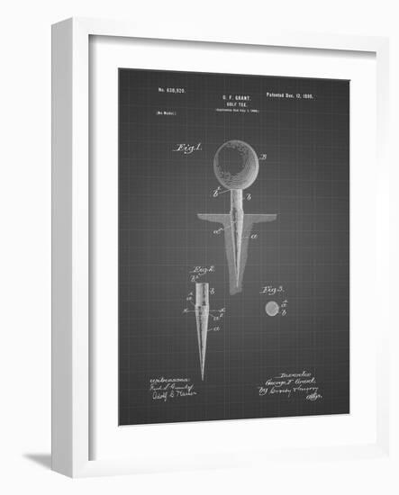 PP237-Black Grid Vintage Golf Tee 1899 Patent Poster-Cole Borders-Framed Giclee Print