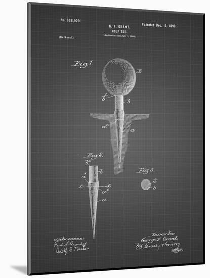 PP237-Black Grid Vintage Golf Tee 1899 Patent Poster-Cole Borders-Mounted Giclee Print