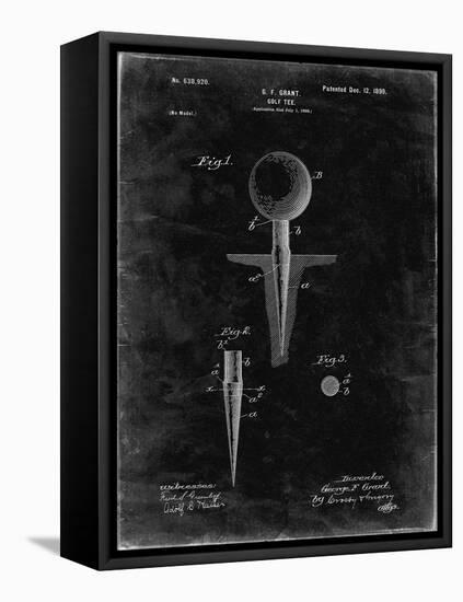 PP237-Black Grunge Vintage Golf Tee 1899 Patent Poster-Cole Borders-Framed Stretched Canvas