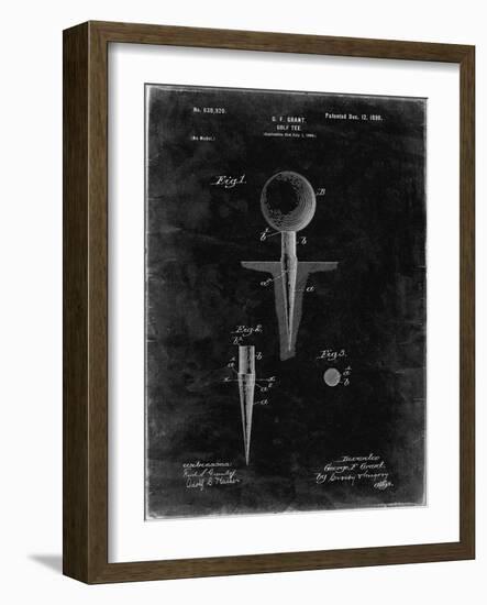 PP237-Black Grunge Vintage Golf Tee 1899 Patent Poster-Cole Borders-Framed Giclee Print