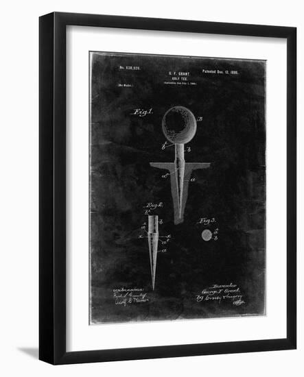 PP237-Black Grunge Vintage Golf Tee 1899 Patent Poster-Cole Borders-Framed Giclee Print