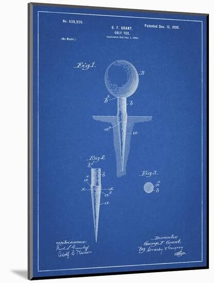 PP237-Blueprint Vintage Golf Tee 1899 Patent Poster-Cole Borders-Mounted Giclee Print