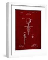 PP237-Burgundy Vintage Golf Tee 1899 Patent Poster-Cole Borders-Framed Giclee Print