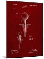PP237-Burgundy Vintage Golf Tee 1899 Patent Poster-Cole Borders-Mounted Giclee Print