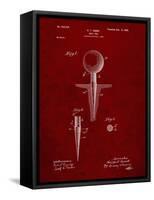 PP237-Burgundy Vintage Golf Tee 1899 Patent Poster-Cole Borders-Framed Stretched Canvas