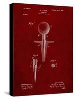 PP237-Burgundy Vintage Golf Tee 1899 Patent Poster-Cole Borders-Stretched Canvas