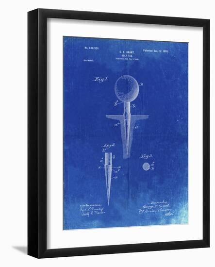 PP237-Faded Blueprint Vintage Golf Tee 1899 Patent Poster-Cole Borders-Framed Giclee Print