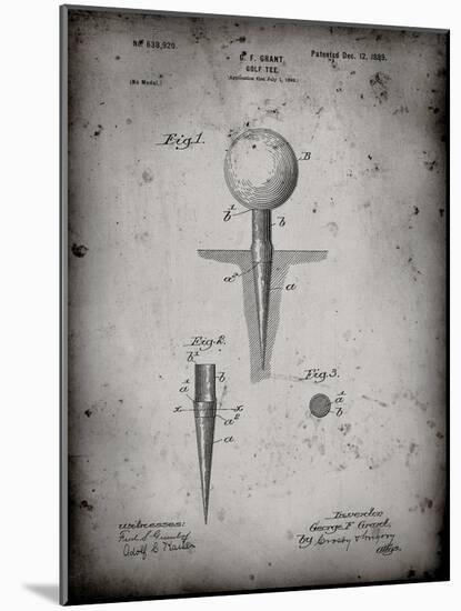 PP237-Faded Grey Vintage Golf Tee 1899 Patent Poster-Cole Borders-Mounted Giclee Print