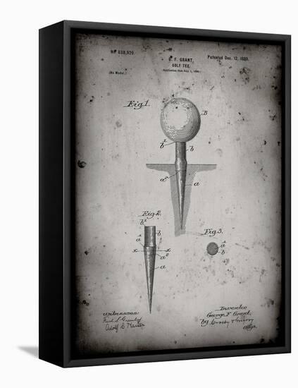 PP237-Faded Grey Vintage Golf Tee 1899 Patent Poster-Cole Borders-Framed Stretched Canvas