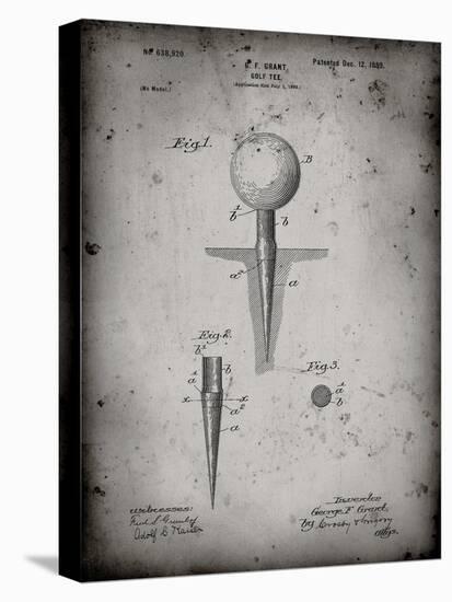 PP237-Faded Grey Vintage Golf Tee 1899 Patent Poster-Cole Borders-Stretched Canvas