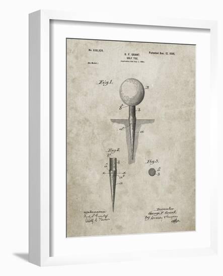 PP237-Sandstone Vintage Golf Tee 1899 Patent Poster-Cole Borders-Framed Giclee Print