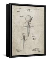 PP237-Sandstone Vintage Golf Tee 1899 Patent Poster-Cole Borders-Framed Stretched Canvas