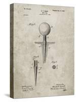 PP237-Sandstone Vintage Golf Tee 1899 Patent Poster-Cole Borders-Stretched Canvas