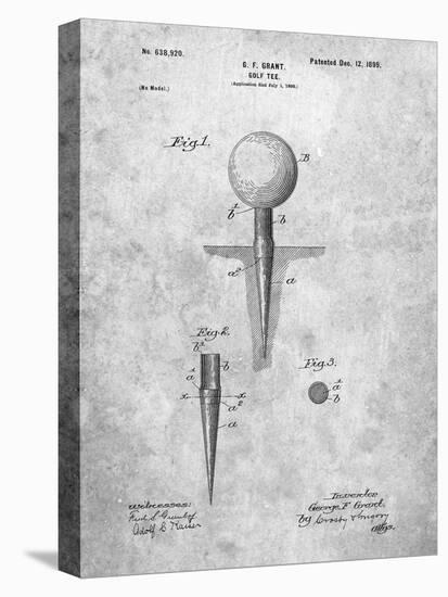 PP237-Slate Vintage Golf Tee 1899 Patent Poster-Cole Borders-Stretched Canvas