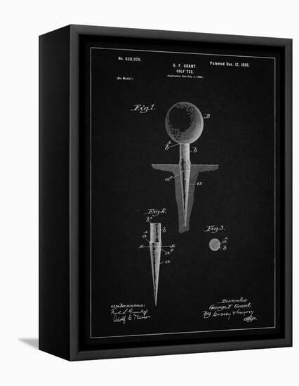 PP237-Vintage Black Vintage Golf Tee 1899 Patent Poster-Cole Borders-Framed Stretched Canvas