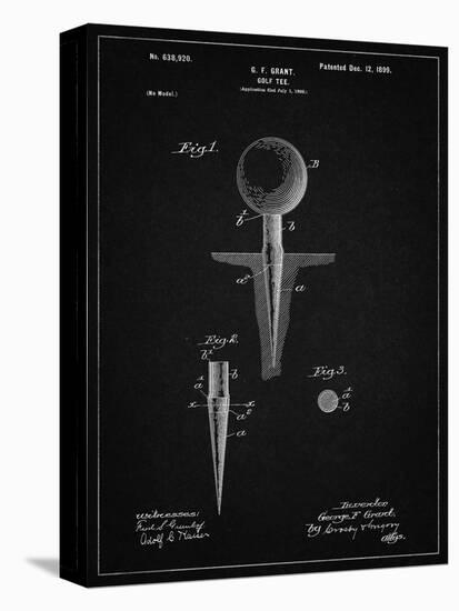 PP237-Vintage Black Vintage Golf Tee 1899 Patent Poster-Cole Borders-Stretched Canvas