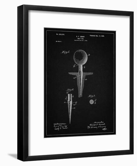 PP237-Vintage Black Vintage Golf Tee 1899 Patent Poster-Cole Borders-Framed Giclee Print