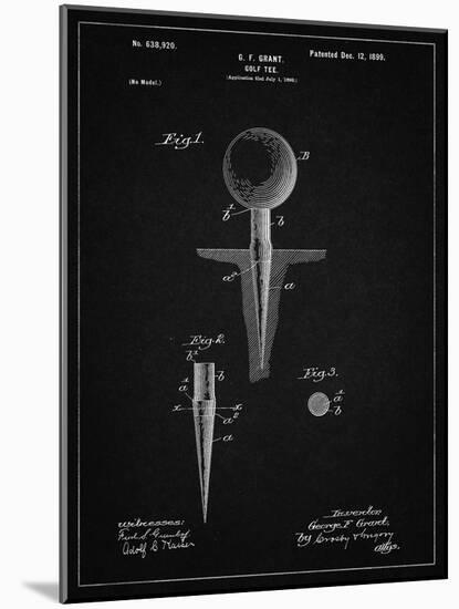 PP237-Vintage Black Vintage Golf Tee 1899 Patent Poster-Cole Borders-Mounted Giclee Print