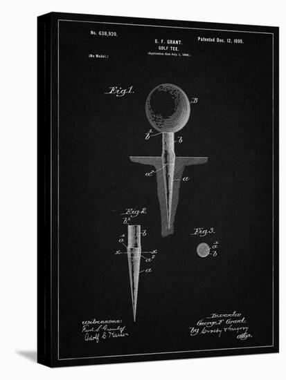 PP237-Vintage Black Vintage Golf Tee 1899 Patent Poster-Cole Borders-Stretched Canvas