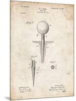 PP237-Vintage Parchment Vintage Golf Tee 1899 Patent Poster-Cole Borders-Mounted Giclee Print