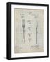 PP238-Antique Grid Parchment Fork Patent Poster-Cole Borders-Framed Giclee Print