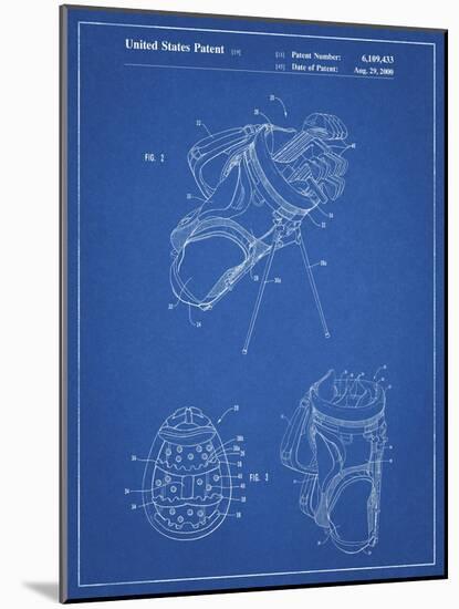 PP239-Blueprint Golf Walking Bag Patent Poster-Cole Borders-Mounted Giclee Print