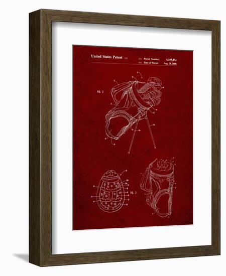 PP239-Burgundy Golf Walking Bag Patent Poster-Cole Borders-Framed Giclee Print