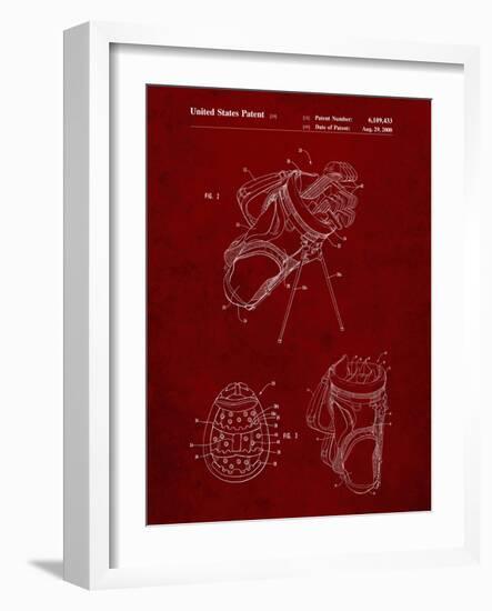 PP239-Burgundy Golf Walking Bag Patent Poster-Cole Borders-Framed Giclee Print