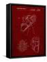 PP239-Burgundy Golf Walking Bag Patent Poster-Cole Borders-Framed Stretched Canvas